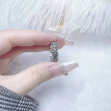 New S925 Silver Retro Old Cross Ring Personalized Trendy Daisy Flow Hand Jewelry Niche Simple Letter Ring