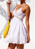 Womens Dresses Summer Lace  Strap Dress Elegant Bohemian Beach Sundress