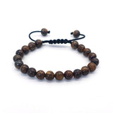 8mm Tiger Eye Stone Beads Bracelet Adjustable Braided Rope Bangles Natural Lava Rock Men Women Yoga Healing Balance Bracelets