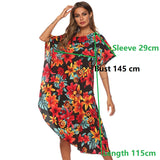 Asymmetry Floral Print Tunic Beach Dress Red Flower Beachwear Swimsuit Swim Dresses Womens Bathing Suit Cover Ups