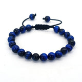 8mm Tiger Eye Stone Beads Bracelet Adjustable Braided Rope Bangles Natural Lava Rock Men Women Yoga Healing Balance Bracelets