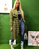 Women Ruffle Patchwork Jacket