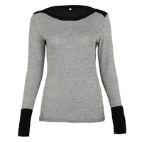 Cotton Long Sleeve Patchwork Knitted Tops