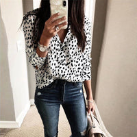 Women Long Sleeve Leopard Blouse V neck Shirt Ladies OL Party Top Dames Streetwear blusas femininas elegante Plus Size