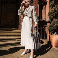 V Neck Snakeskin Winter Blouse