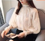 Plus Size Women Top Lantern Sleeve Blouse
