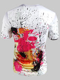 Short Sleeve Paint Splatter Print T-shirt