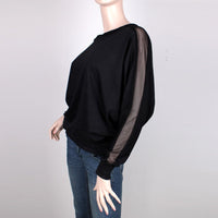 Mesh Patchwork Loose Tees Top
