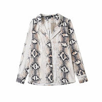 V Neck Snakeskin Winter Blouse