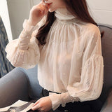 Plus Size Women Top Lantern Sleeve Blouse