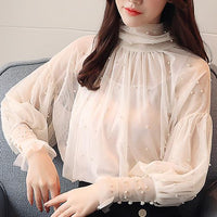 Plus Size Women Top Lantern Sleeve Blouse