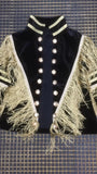 Ladies  Long Sleeve Tassel Button  Coat