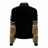 Ladies  Long Sleeve Tassel Button  Coat