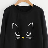 Cat Print Sweatshirts