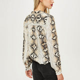 V Neck Snakeskin Winter Blouse