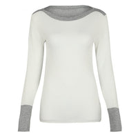 Cotton Long Sleeve Patchwork Knitted Tops