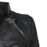 Plus Size Women Winter Gothic Black Faux Leather Jacket