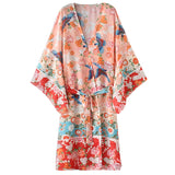 Women's  Floral Printed Long Sleeve Kimono