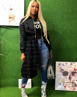 Women Ruffle Patchwork Jacket