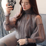 Plus Size Women Top Lantern Sleeve Blouse