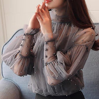 Plus Size Women Top Lantern Sleeve Blouse