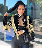 Ladies  Long Sleeve Tassel Button  Coat