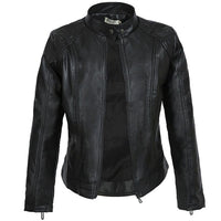 Women  Winter Black Faux Leather Jackets
