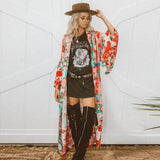 Women's  Floral Printed Long Sleeve Kimono