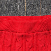 2 Two Piece Long Sleeve Knit Sweater Tops+Bodycon Shorts Suit