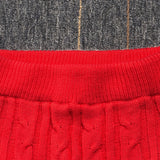 2 Two Piece Long Sleeve Knit Sweater Tops+Bodycon Shorts Suit