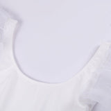 Womens Mesh Spliced Puff Sleeve Blouse