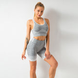 Sport Set Women Seamless Yoga Set Women Gym Clothes Long Sleeve Ombre Legging set High Waisted Winter Gym Wear Tight Yoga Suit