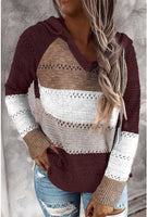 Women's V Neck Patchwork Casual Knitted Elegant Pullover