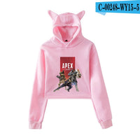 Apex Legends Print Hoodies Sweatshirts Women Cat ears with hood hoodies