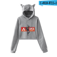 Apex Legends Print Hoodies Sweatshirts Women Cat ears with hood hoodies